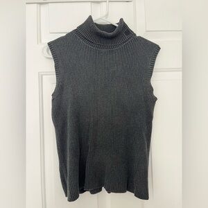 Ralph Lauren Gray Sleeveless Turtleneck Top